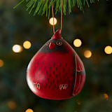 "Mini Gourd Cardinal Ornament" - Ornaments in red by Aahlada Chennupati