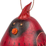 "Mini Gourd Cardinal Ornament" - Ornaments in red by Aahlada Chennupati