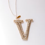 "Personalized Handmade Letter Ornament - Large V" - Ornaments in silver by Courtney Bedi