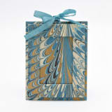 "Mini Hand-Marbled Picture Frame Ornament | Nila Feathers" - Ornaments in blue by Inner Child