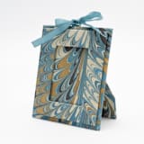 "Mini Hand-Marbled Picture Frame Ornament | Nila Feathers" - Ornaments in blue by Inner Child