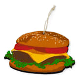 "Wooden Silkscreen Hamburger Ornament" - Ornaments in multicolorassorted-colors by Broderpress