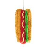 "Felt Hot Dog Ornament" - Ornaments in brown by Aahlada Chennupati