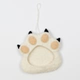 "Felt Paw Frame Ornament - White" - Ornaments in white by Global Goods Partners