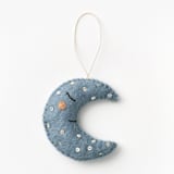 "Felt Celestial Moon" - Ornaments in blue by Global Goods Partners