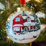 "Custom hand-painted House ornament" - Ornaments in white by Arohika Verma