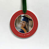 "Custom Photo Ornament - Grad Solid Border" - Ornaments in white by Holly Whitcomb