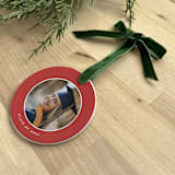"Custom Photo Ornament - Grad Solid Border" - Ornaments in white by Holly Whitcomb