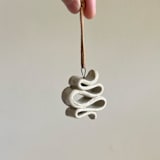 "Ceramic Squiggle Ornment" - Ornaments in white by Sidney Field