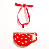 "Hand- made Clay Mug Ornament" - Ornaments in red by AlisonJerry