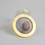 "2026 Custom Photo Ornament My First Christmas" - Ornaments in gold by Kimbra Designs