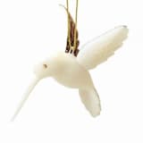 "Mini Tagua Ivory Humming Bird Ornament" - Ornaments in beige by Aahlada Chennupati