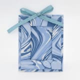 "Mini Hand-Marbled Picture Frame Ornament | Ocean Wave" - Ornaments in blue by Inner Child