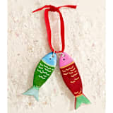 "Personalized 2 Hand-made Clay Sardines, Ornament" - Ornaments in red by AlisonJerry