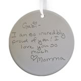 "Hand written note-photo upload Round Disc Ornament BR" - Ornaments in white by Colin Supple