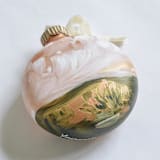 "4" Heavenly Sunset Landscape Disc Ornament - Rose Gold" - Ornaments in pink by Kristen Laczi