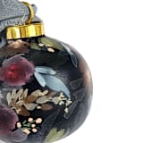 "Navy Rose Floral Ornament" - Ornaments in blue by Kate Nelson