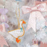 "Goose Embellished Christmas Ornament" - Ornaments in white by Jollity and Co