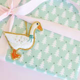 "Goose Embellished Christmas Ornament" - Ornaments in white by Jollity and Co
