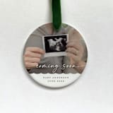 "Personalized Pregnancy Photo Ornament" - Ornaments in white by Holly Whitcomb