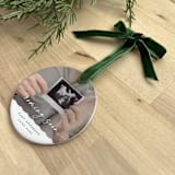 "Personalized Pregnancy Photo Ornament" - Ornaments in white by Holly Whitcomb