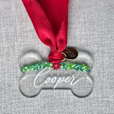 "Dog Bone Custom Christmas Ornament" - Ornaments in clear by Maria Ferrer G.