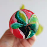 "Rose and Leaf | Ceramic Ornament" - Ornaments in green by Weronika Zubek