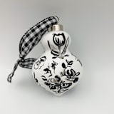 "Black Toile Retro Finial Ornament" - Ornaments in black by Sarah Hall