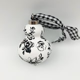 "Black Toile Retro Finial Ornament" - Ornaments in black by Sarah Hall