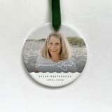 "Personalized Memorial Photo Ornament" - Ornaments in white by Holly Whitcomb