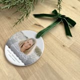"Personalized Memorial Photo Ornament" - Ornaments in white by Holly Whitcomb