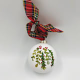 "Green Leaves Hand Painted Ornaments" - Ornaments in green by Sarah Hall