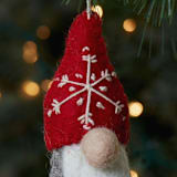 "Felt Holiday Gnome Ornament" - Ornaments in gray by Aahlada Chennupati