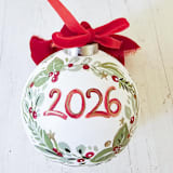 "Custom Name with 2026 Ceramic, Hand painted, Ornament" - Ornaments in multicolor by AlisonJerry