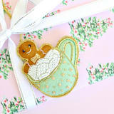 "Gingerbread Man in a Mint Mug Embellished Christmas Ornament" - Ornaments in brown by Jollity and Co