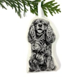 "Cavalier King Charles Ornament" - Ornaments in beige by Broderpress