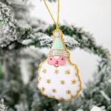 "Cotton Candy Santa Ornament" - Ornaments in multicolor by Jollity and Co