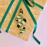 "Snake Embellished Christmas Ornament" - Ornaments in black by Jollity and Co