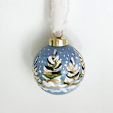 "Peace Within Gold Foil Christmas Ornament" - Ornaments in blue by Johanne Dziemian