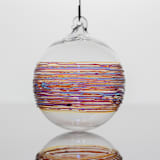 "Amber Purple Wrapped Ornament" - Ornaments in purple by Albrecht Art Glass