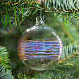 "Amber Purple Wrapped Ornament" - Ornaments in purple by Albrecht Art Glass