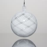 "White Reticello Ornament" - Ornaments in white by Albrecht Art Glass