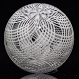 "White Reticello Ornament" - Ornaments in white by Albrecht Art Glass