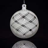 "White Reticello Ornament" - Ornaments in white by Albrecht Art Glass