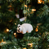 "Mini Tagua Ivory Panda Ornament" - Ornaments in beige by Aahlada Chennupati