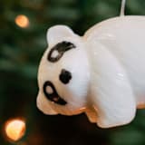 "Mini Tagua Ivory Panda Ornament" - Ornaments in beige by Aahlada Chennupati