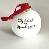 "Custom Hand-Painted Wedding Ornament" - Ornaments in white by Arohika Verma