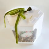 "Hand painted Botanical Wreath Customised Initial - Ceramic Ornament" - Ornaments in green by Lucrecia Caporale