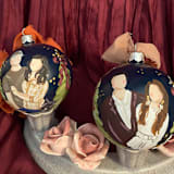 "Painted Christmas Ornament Family of 2" - Ornaments in blue by Hannah Laine Creates
