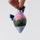 "Snowy Winter Pine Ornament - 16" - Ornaments in multicolor by Weronika Zubek